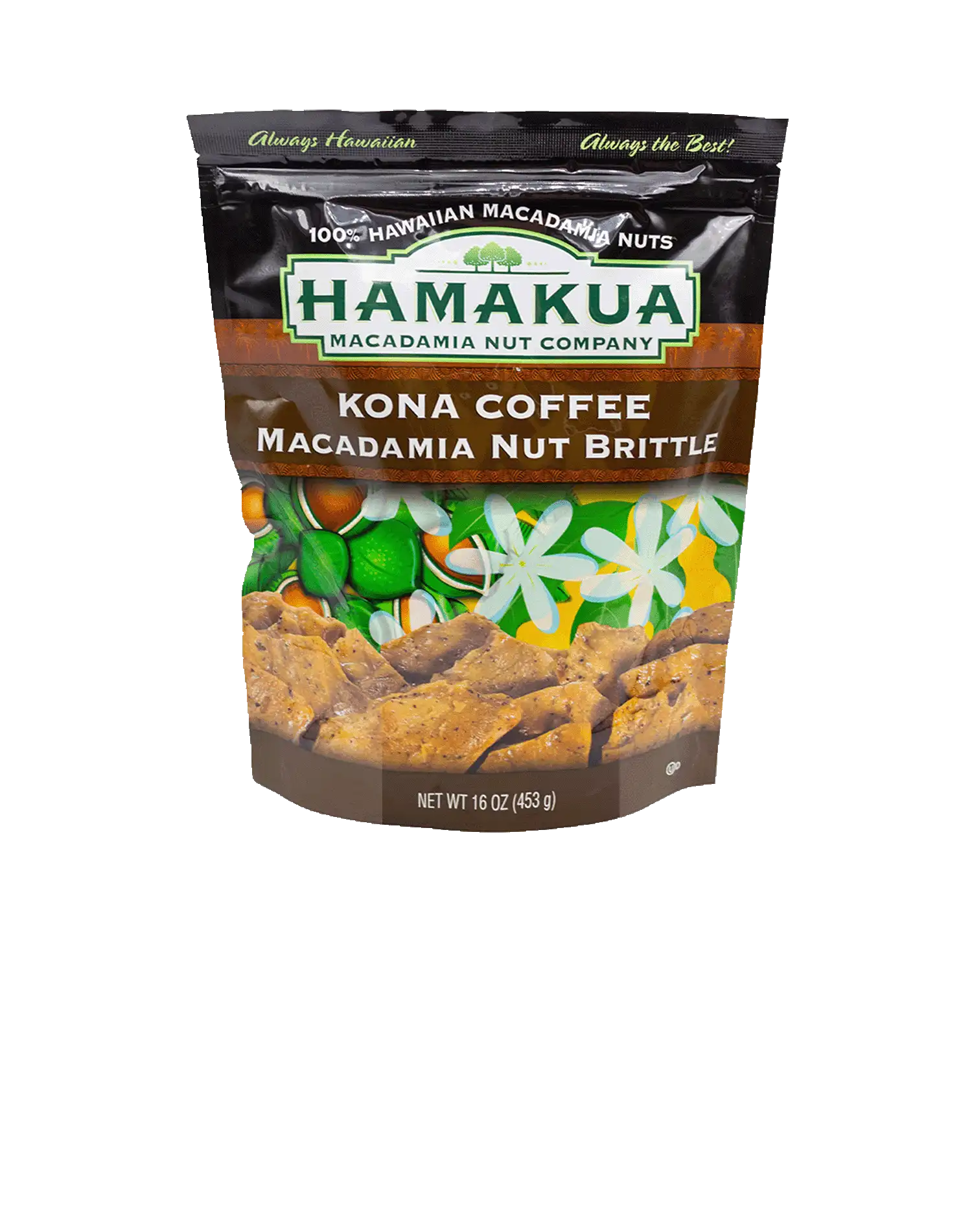 Package of Hāmākua Macadamia Nut Company Kona Coffee Macadamia Nut Brittle