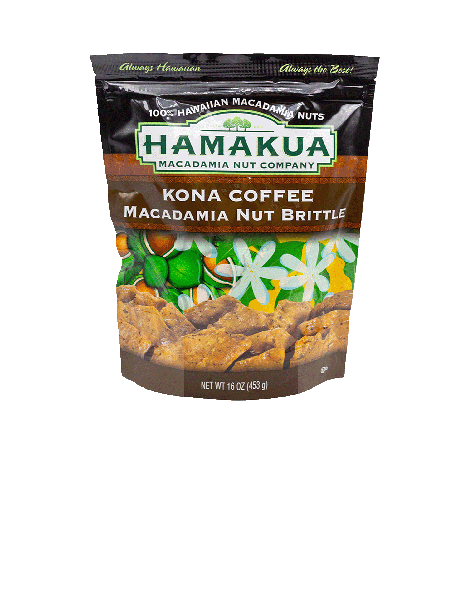 Package of Hāmākua Macadamia Nut Company Kona Coffee Macadamia Nut Brittle
