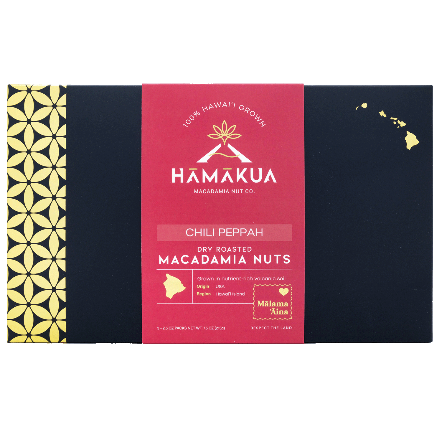 Hāmākua Macadamia Nut Company Chili Peppah macadamia nuts box