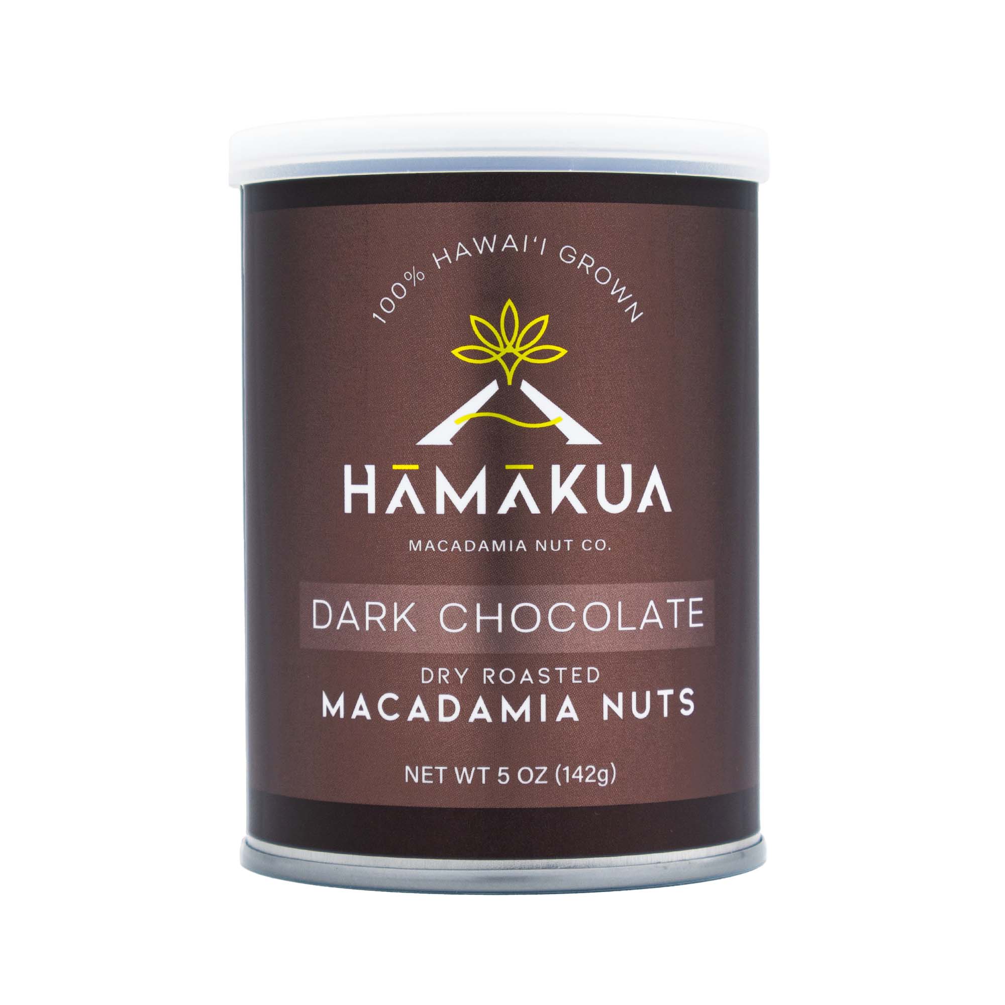 Hāmākua Macadamia Nut Company Dark Chocolate macadamia nuts 5oz can