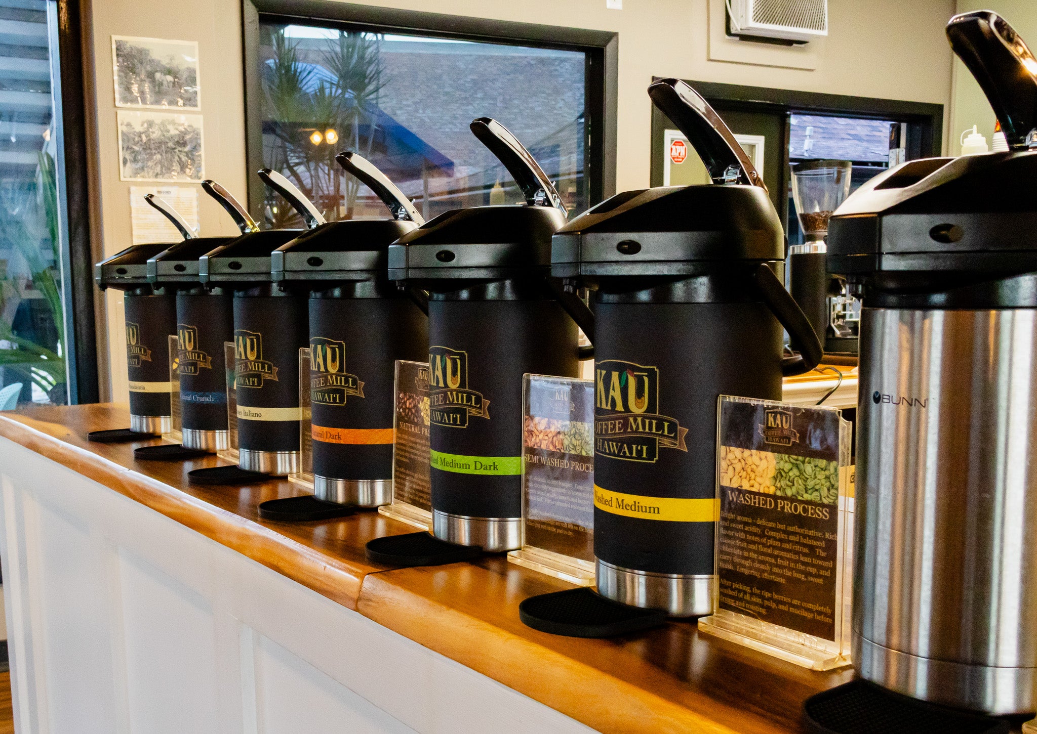Kaʻū Coffee Mill samples located in Kaʻū Coffee Mill Cafe