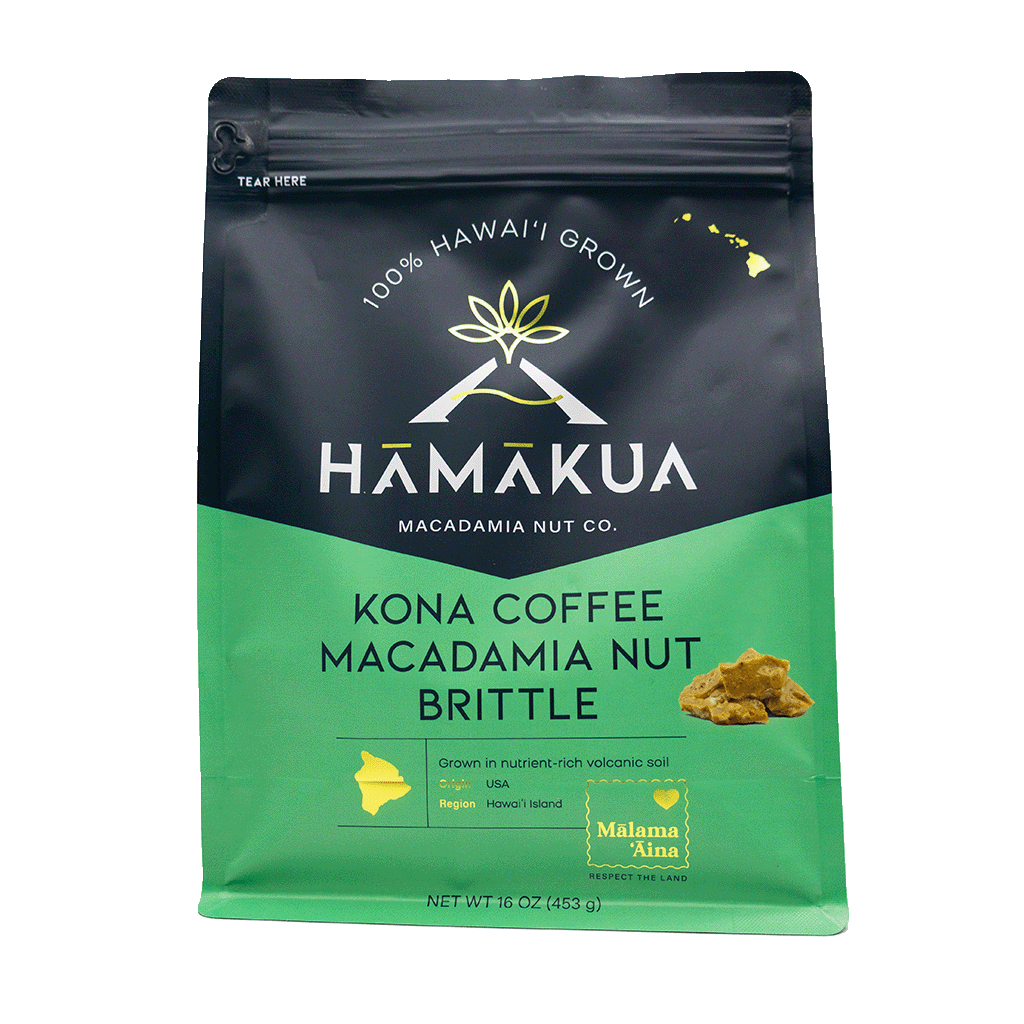 Hāmākua Macadamia Nut Co. Kona Coffee Macadamia Nut Brittle packaging