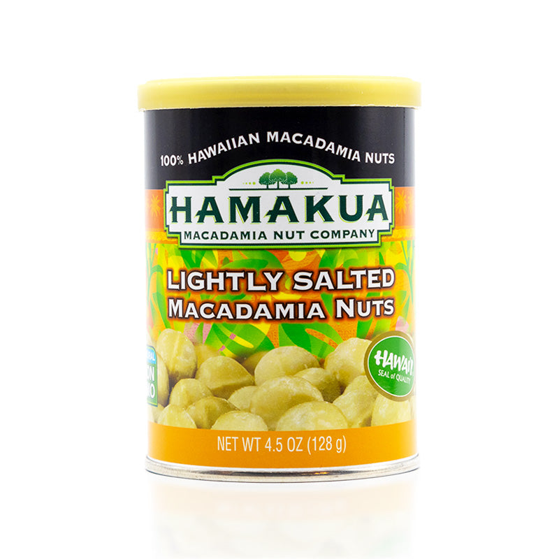 4.5oz can of Hāmākua Macadamia Nut Company Lightly Salted Macadamia Nuts