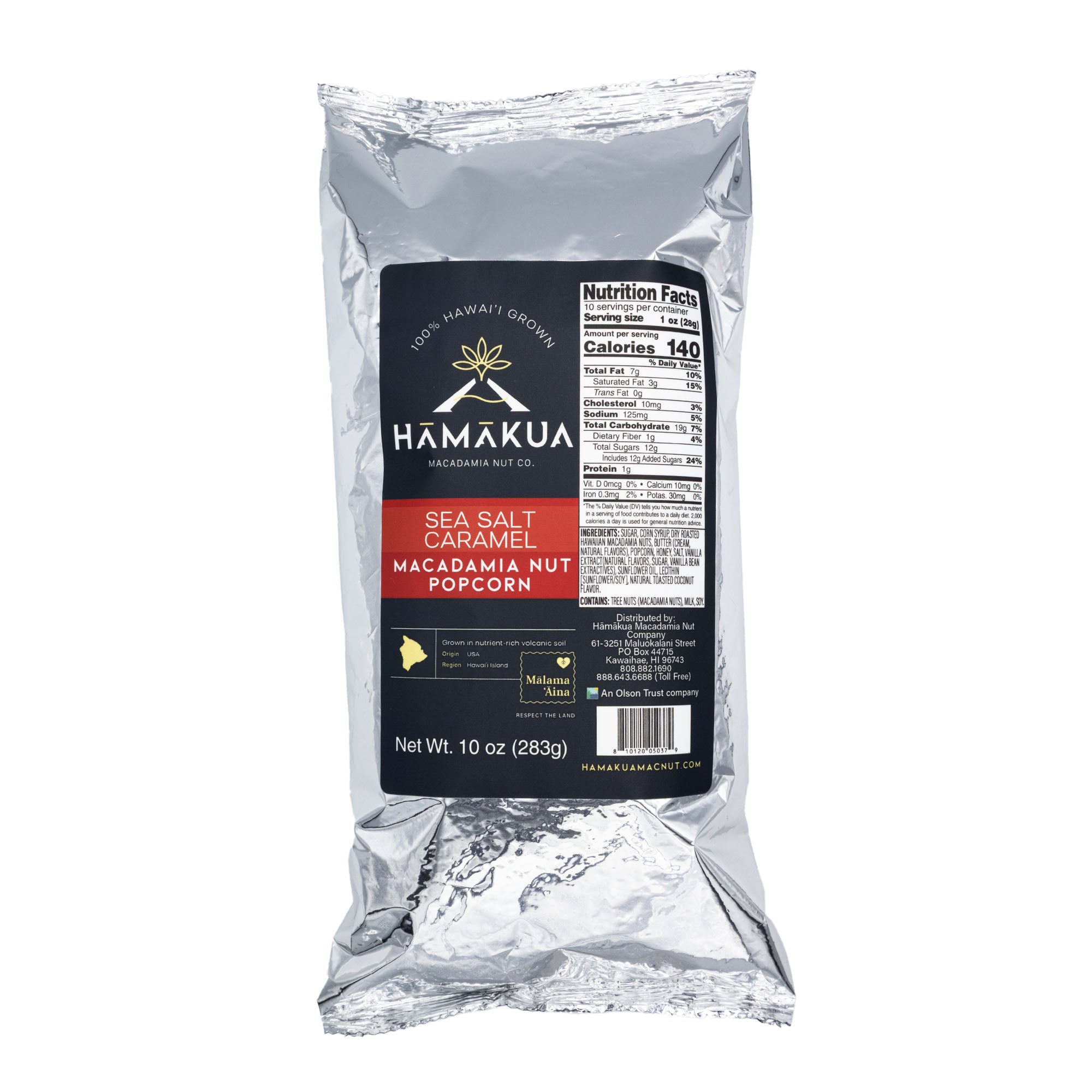 鮎タモ Sea Salt Caramel Macadamia Nut Popcorn | Hāmākua Macadamia Nut Company