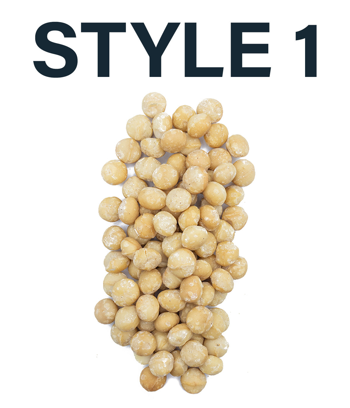 Close up of a pile of Hāmākua Macadamia Nut Company Style 1 Bulk Mac Nuts