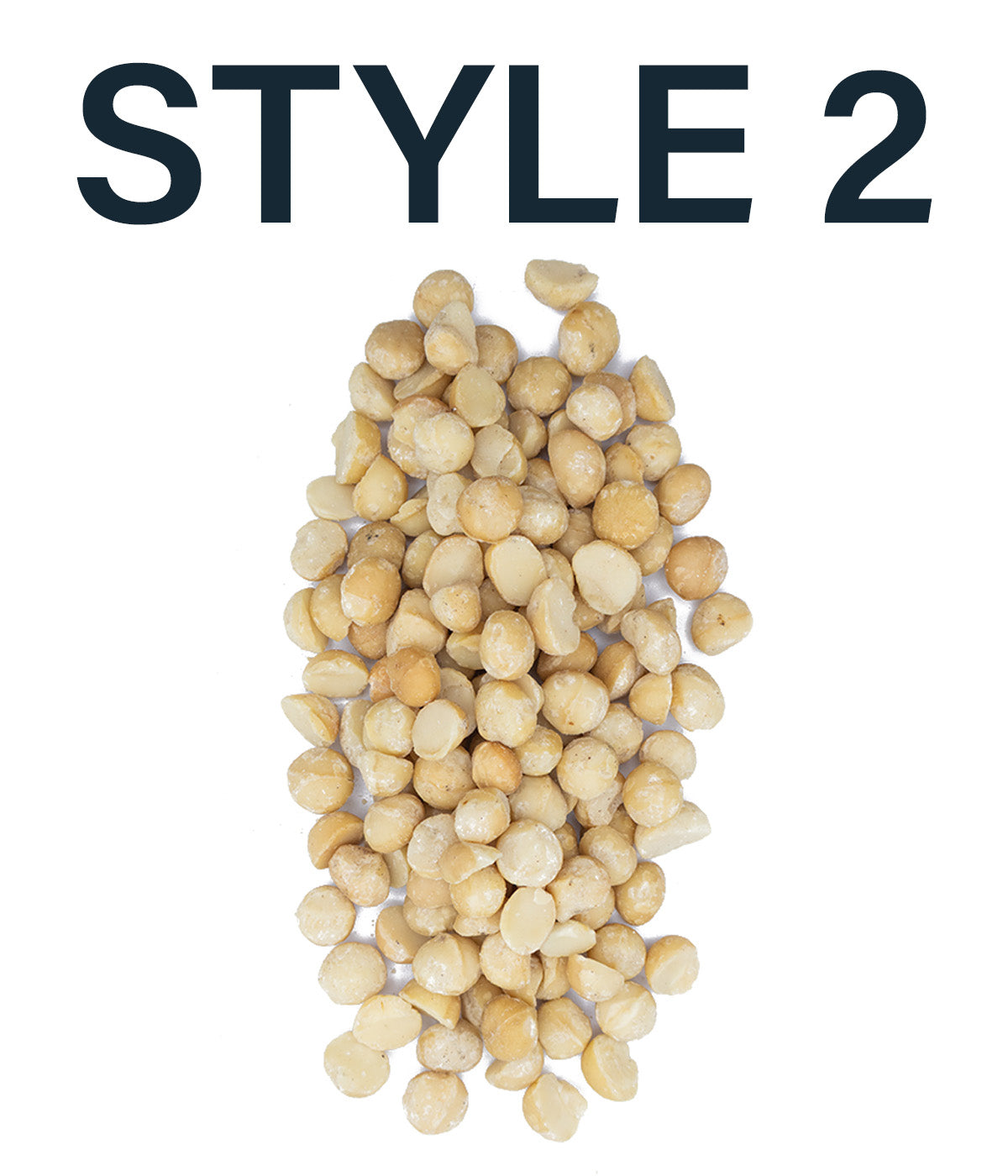 Close up of a pile of Hāmākua Macadamia Nut Company Style 2 Bulk Mac Nuts