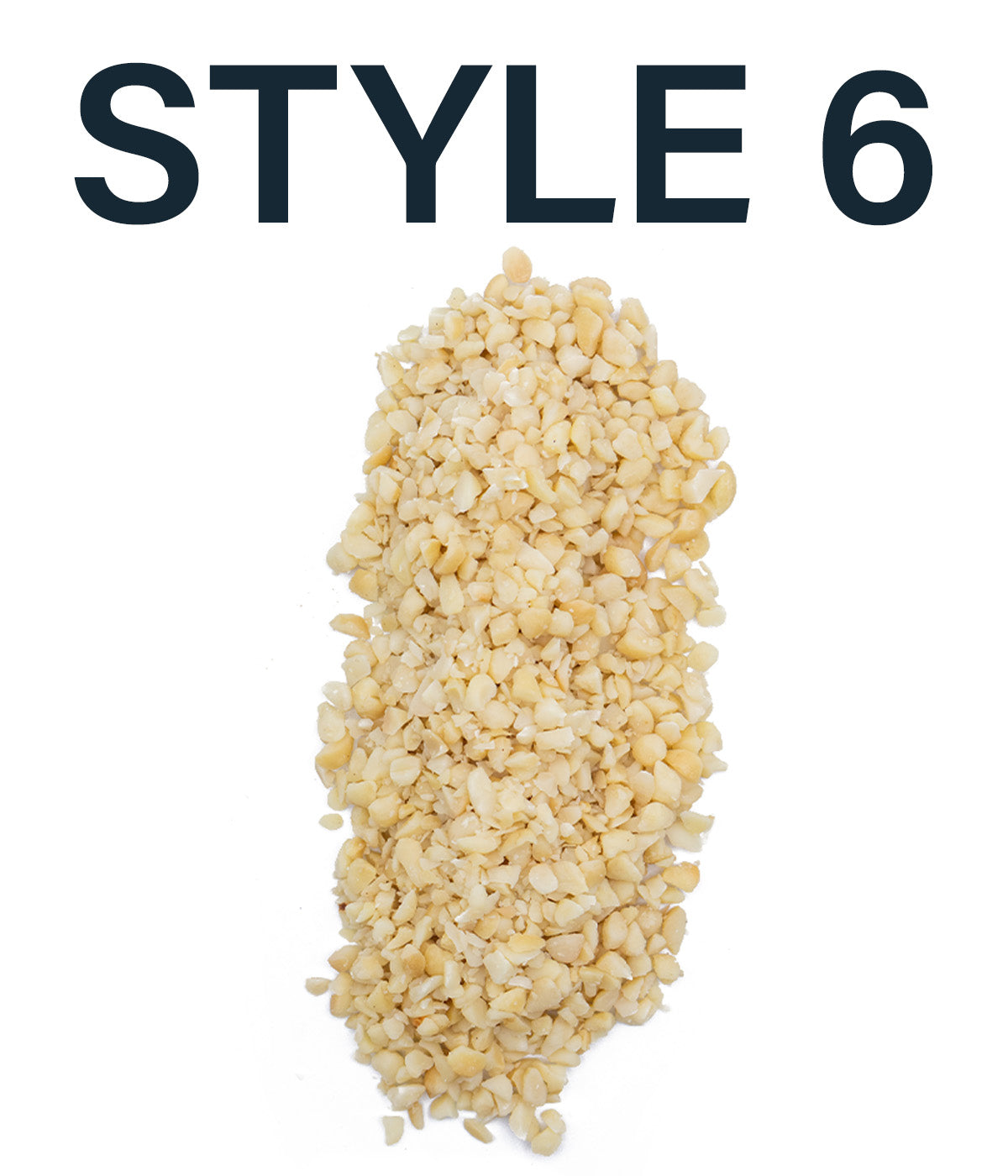 Close up of a pile of Hāmākua Macadamia Nut Company Style 6 Bulk Mac Nuts