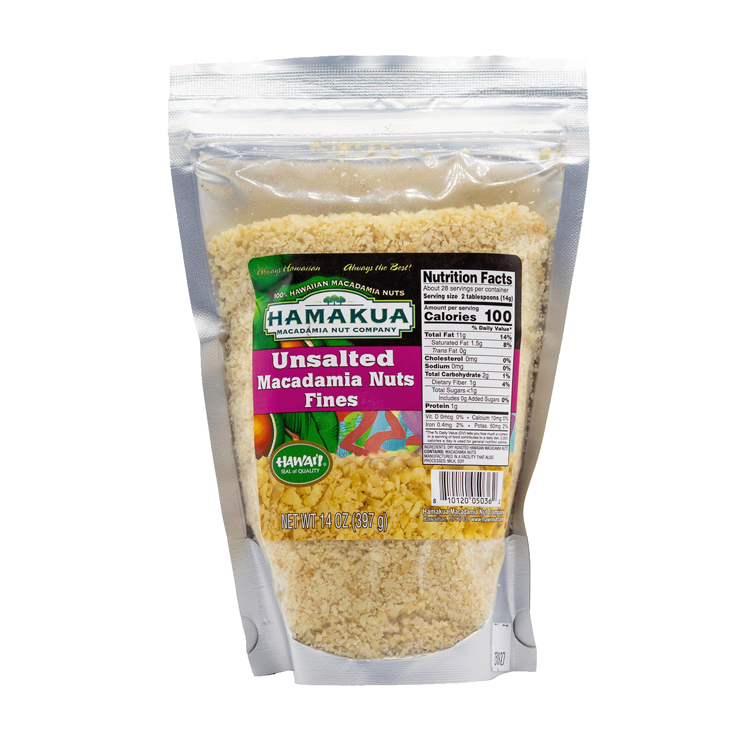 Unsalted Macadamia Nuts Fines (14oz) | Hāmākua Macadamia Nut Company