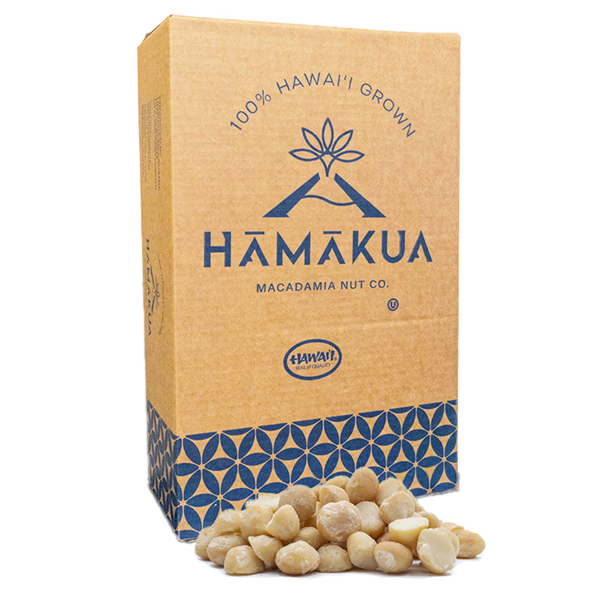 Bulk box of Hāmākua Macadamia Nut Company Style 2 macadamia nuts