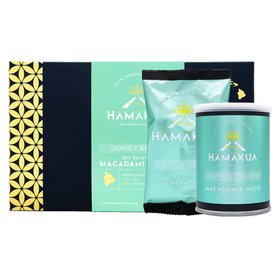 Hāmākua Macadamia Nut Company Lightly Salted Macadamia Nuts in various size packaging