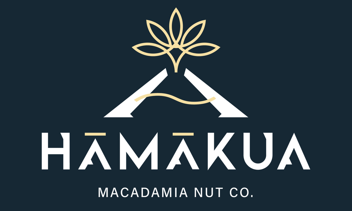 Hāmākua Macadamia Nut Company logo on a dark blue background