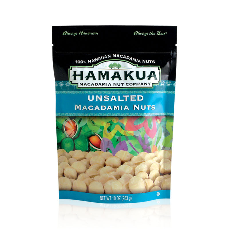 10oz pouch of Hāmākua Macadamia Nut Company Unsalted Macadamia Nuts